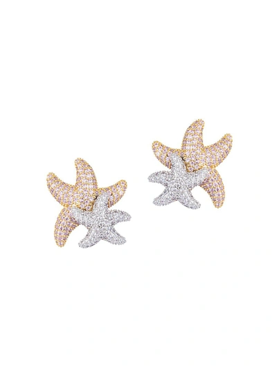 Eye Candy La Women's Luxe Pati Cubic Zirconia Starfish Earrings In Neutral