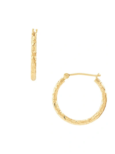 Saks Fifth Avenue Women's 14k Yellow Gold Sparkle Hoop Earrings