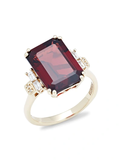 Effy Women's 14k Yellow Gold, Garnet & Diamond Ring