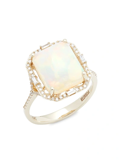 Effy Women's 14k Yellow Gold, Opal & Diamond Ring