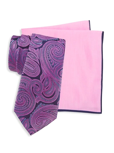 Ted Baker Men's 2-piece Tie & Pocket Square Set In New Pink
