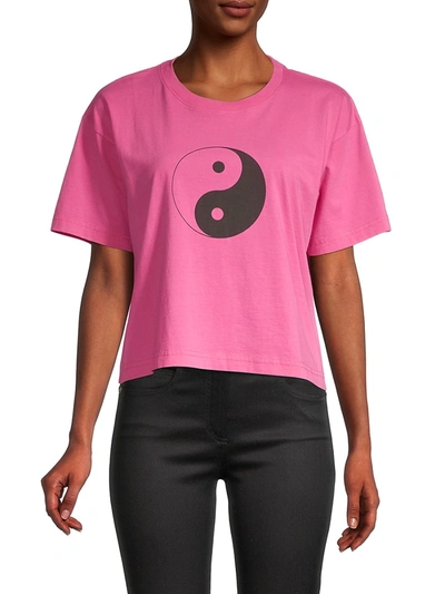 Rebecca Minkoff Women's Courtney Yin Yang Graphic T-shirt In Rose