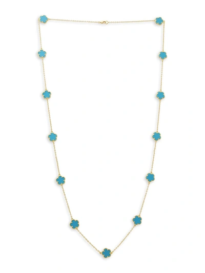 Jan-kou Women's 14k Goldplated & Synthetic Turquoise Station Necklace