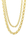 STERLING FOREVER WOMEN'S GOLDPLATED BOLD LAYERED ROLO CHAIN NECKLACE,0400013387685