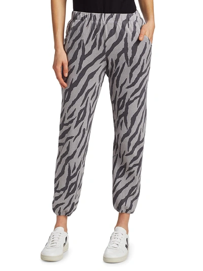 Monrow Women's Zebra Chill Joggers In Vintage Black