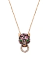 Effy Women's 14k Rose Gold & Multi-stone Dog Pendant Necklace In Rose Gold