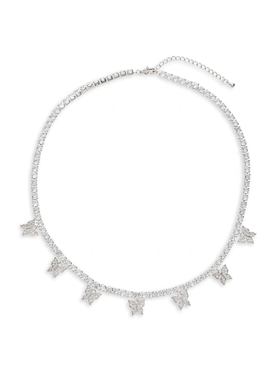 Eye Candy La Women's Silvertone & Crystal Butterfly Necklace In Neutral