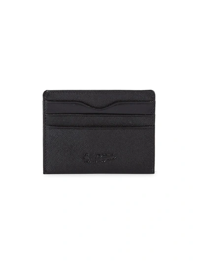 Original Penguin Men's Saffiano Leather Card Case In Black