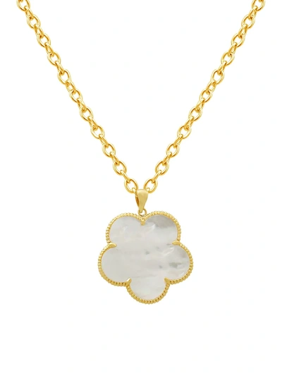 Jan-kou Women's Clover Mother-of-pearl 14k Goldplated Pendant Necklace In Neutral