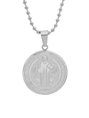 ANTHONY JACOBS MEN'S STAINLESS STEEL RELIGIOUS COIN PENDANT NECKLACE,0400013661014
