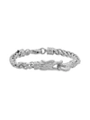 Anthony Jacobs Men's Stainless Steel Dragon Chain Bracelet In Silver