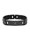 Anthony Jacobs Men's Stainless Steel "our Father" Bracelet In Black