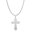 Anthony Jacobs Men's Stainless Steel Our Father Cross Pendant Necklace In Neutral