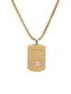 Anthony Jacobs Men's 18k Goldplated Our Father Prayer Dog Tag Pendant Necklace In Neutral