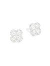 Saks Fifth Avenue Women's 14k White Gold & Diamond Clover Stud Earrings In White Gold