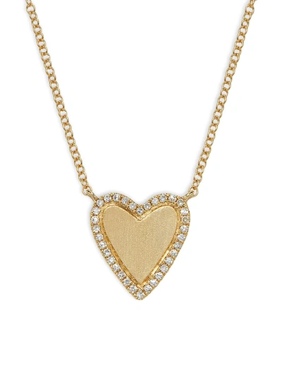 Saks Fifth Avenue Women's 14k Yellow Gold & Diamond Heart Pendant Necklace