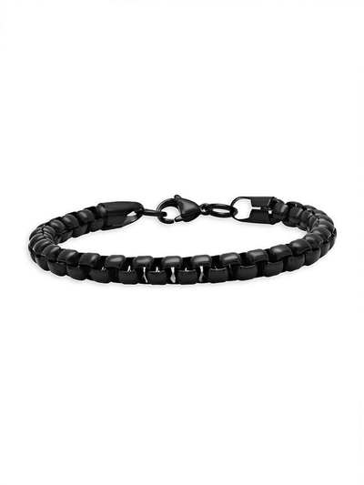 Anthony Jacobs Men's Stainless Steel Box Bracelet In Black