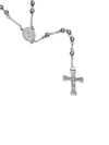 Anthony Jacobs Men's Stainless Steel Beaded Rosary Necklace In Neutral