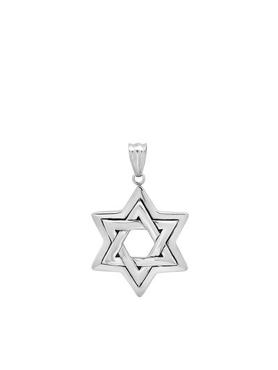 Anthony Jacobs Men's Stainless Steel Star Of David Pendant Necklace In Neutral