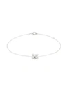 Saks Fifth Avenue Women's 14k White Gold & Diamond Flower Chain Bracelet In White Gold