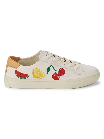 Soludos Women's Fruit Salad Low-top Leather Sneakers In White