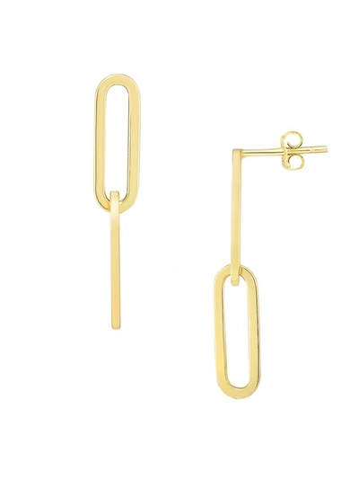 Saks Fifth Avenue Women's 14k Yellow Gold Paper Clip Chain Linear Earrings