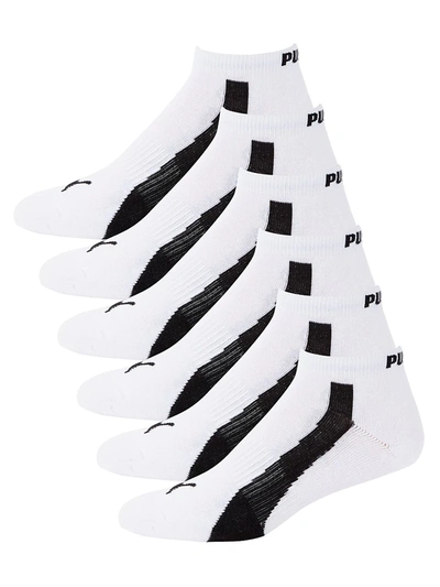 Puma Men's 6-pack Logo Socks In White Grey