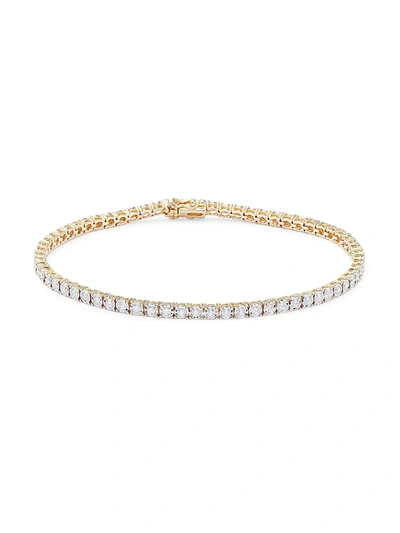 Saks Fifth Avenue Women's 14k Yellow Gold & 3 Tcw Diamond Tennis Bracelet