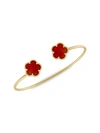 JAN-KOU WOMEN'S FLOWER 14K GOLDPLATED & CORAL AGATE CUFF BRACELET,0400013728291