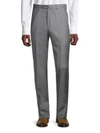 Santorelli Men's Flat-front Wool Pants In Charcoal Grey