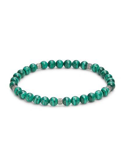 Effy Men's Sterling Silver & Malachite Beaded Bracelet