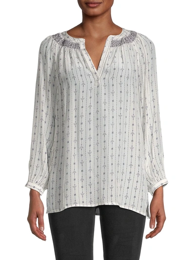 French Connection Women's Almedi Printed Blouse In Summer White