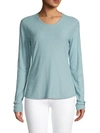 James Perse Women's Long-sleeve Cotton-blend Top In Gray