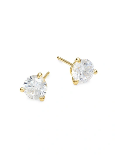 Lafonn Women's Goldplated Sterling Silver & Simulated Diamond Stud Earrings