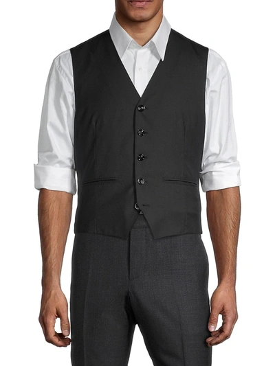 Brunello Cucinelli Men's Virgin Wool & Silk Vest In Charcoal