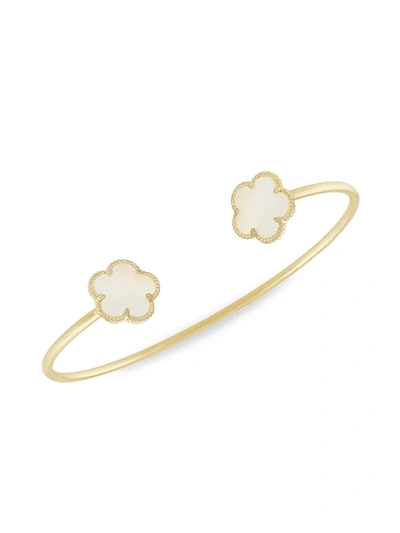 Jan-kou Women's Flower 14k Goldplated & Mother-of-pearl Cuff Bracelet In Neutral