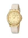 Roberto Cavalli By Franck Muller Women's Swiss Quartz Beige Leather Strap Watch, 34mm In Champagne