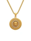 Anthony Jacobs Men's 18k Goldplated Stainless Steel & Simulated Diamond Regal Lion Head Pendant Necklace In Yellow