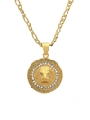 Anthony Jacobs Men's 18k Goldplated, Stainless Steel & Simulated Diamond Lion Head Pendant Necklace In Neutral