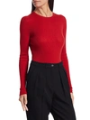 Michael Kors Ribbed Cashmere Knit Crewneck Sweater In Cadet