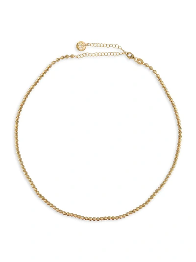 Gabi Rielle Women's I Heart You Caviar Beaded 14k Gold Vermeil Ball Chain Necklace