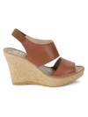 Andre Assous Women's Reese Leather Espadrille Wedge Sandal In Caramel
