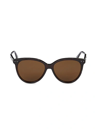 Bottega Veneta Women's 55mm Core Round Sunglasses In Dark Brown