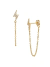 Chloe & Madison Women's Gold Vermeil & Cubic Zirconia Lightning Bolt Chain-drop Earrings In Gold