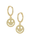 CHLOE & MADISON WOMEN'S 18K GOLD VERMEIL SMILEY FACE HUGGIE DROP EARRINGS,0400013829982