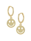 Chloe & Madison Women's 18k Gold Vermeil Smiley Face Huggie Drop Earrings In Gold