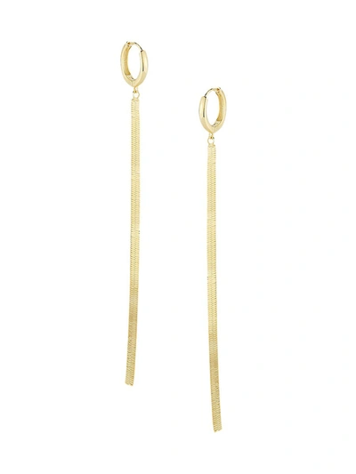Chloe & Madison Women's Gold Vermeil Huggie Chain-drop Earrings