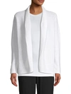 Eileen Fisher Long Organic Linen & Organic Cotton Cardigan In Olive