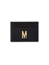 MOSCHINO WOMEN'S LEATHER CARD CASE,0400013655037