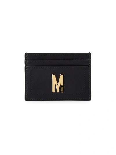 Moschino Women's Leather Card Case In Black